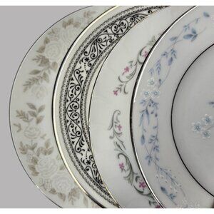4- Mismatched Fine China Dessert Cake Plates ~6.5" Porcelain Eclectic Set